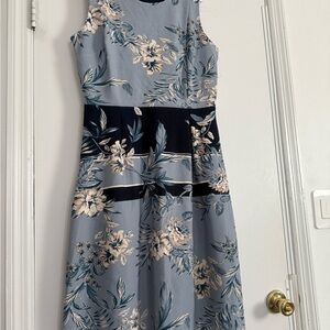 Enfocus Studio Blue & Cream Floral Midi Dress
